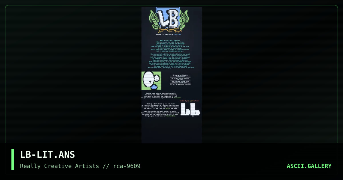 Lady BLues Lit, by lady blue, 1996