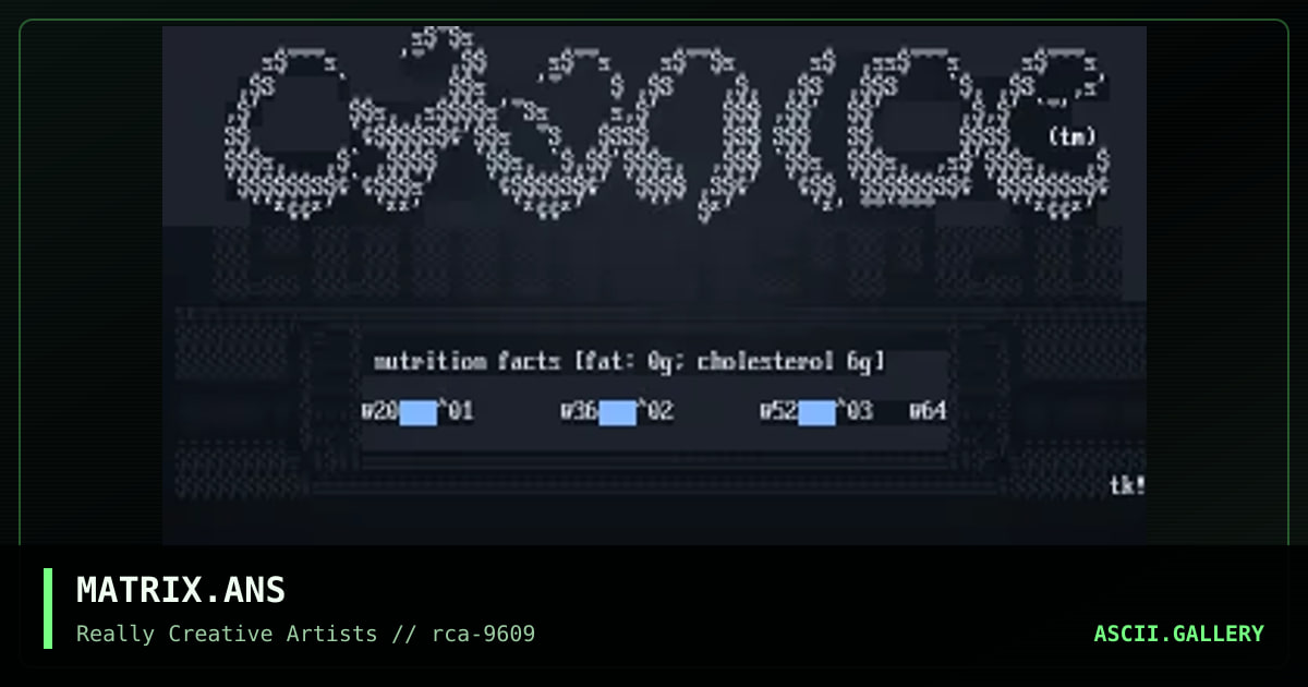 MATRIX.ANS, by tek, 1996