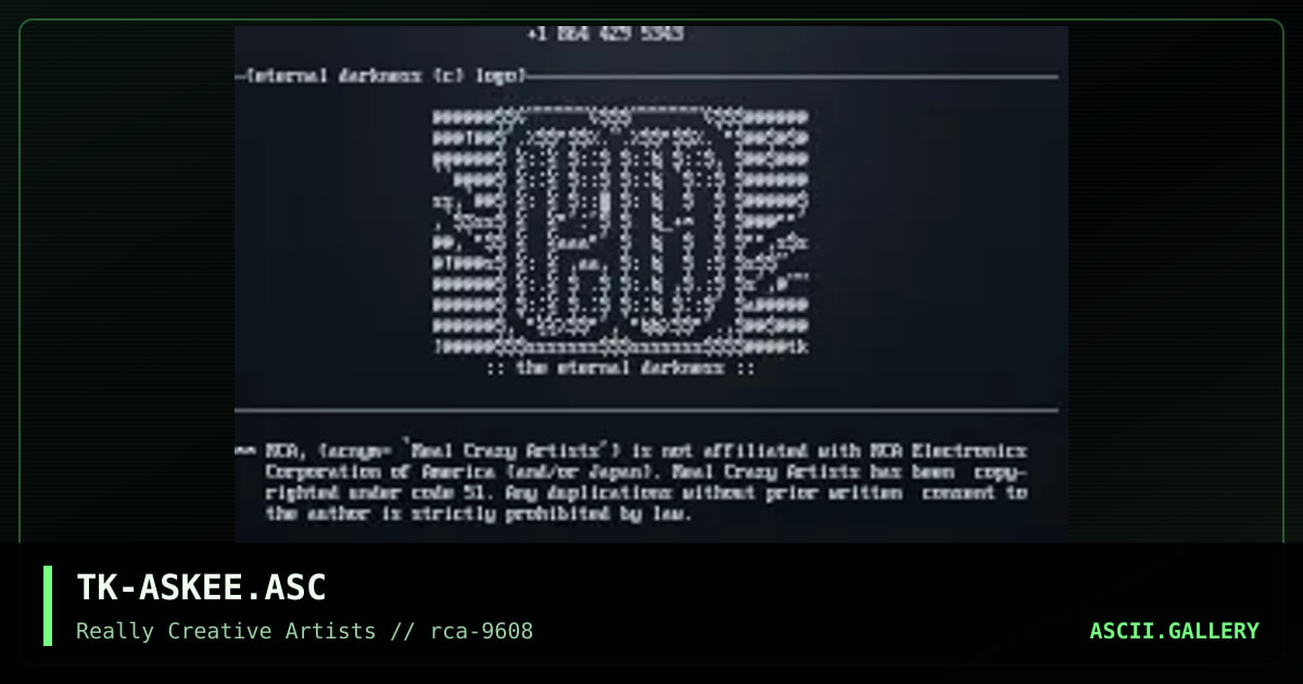 Ascii Colly, by tek, 1996