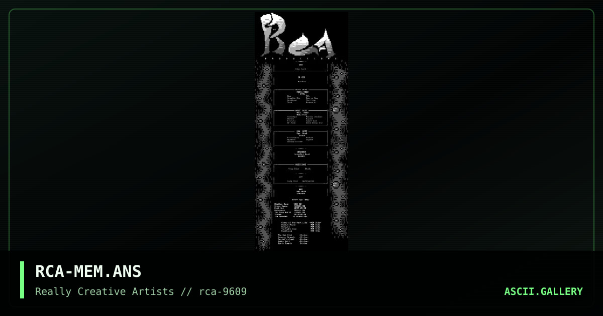 RCA MEMEBER LIST, by mixed, 1996