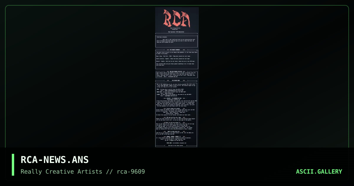 RCA NEWS, by star lord, 1996