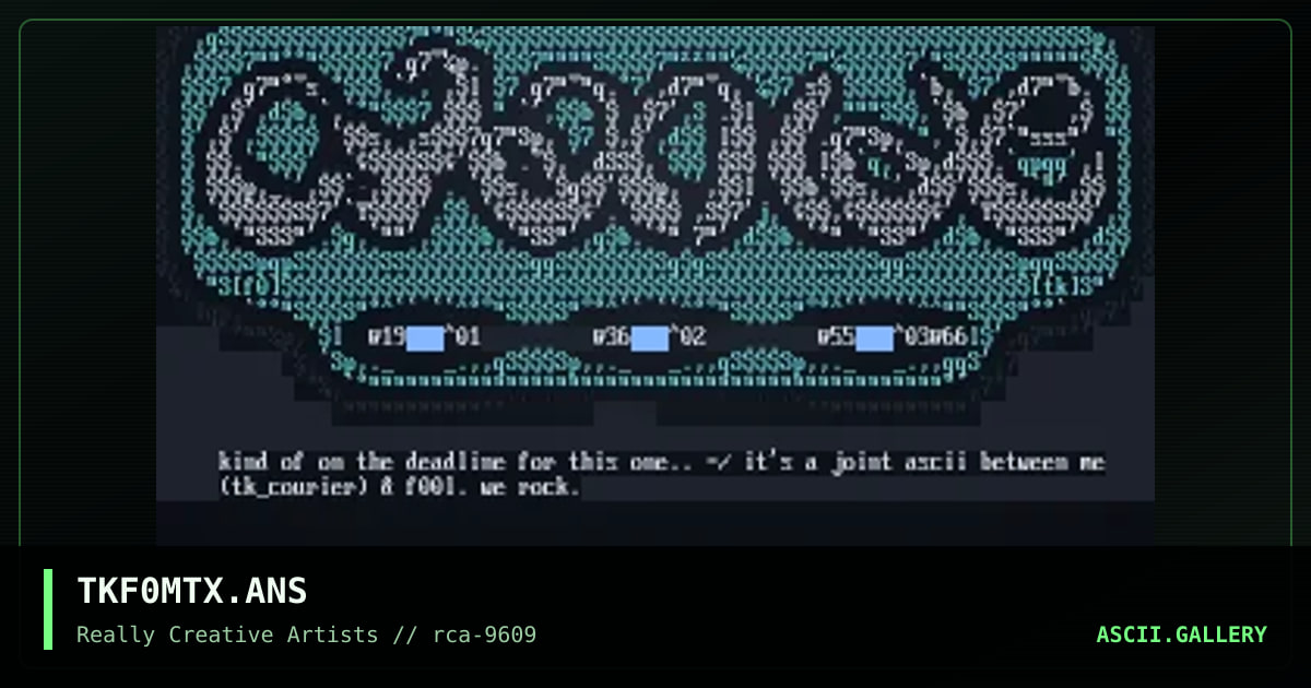 TKF0MTX.ANS, by tek, f00l, 1996