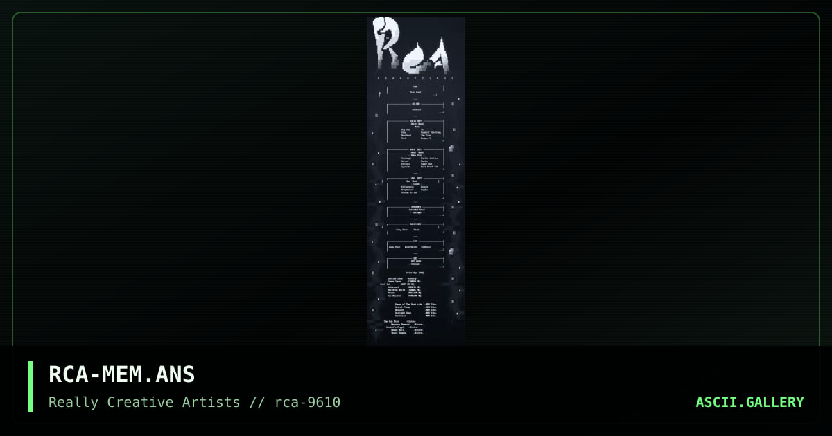 RCA MEMEBER LIST, by raptor, 1996