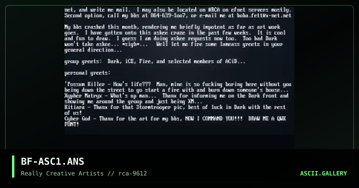 Ascii cluster, by boba fett, 1996