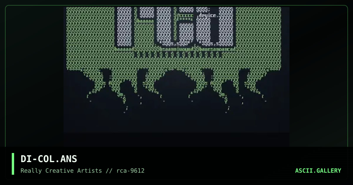 Ascii/Ansi Cluster, by dry ice, 1996
