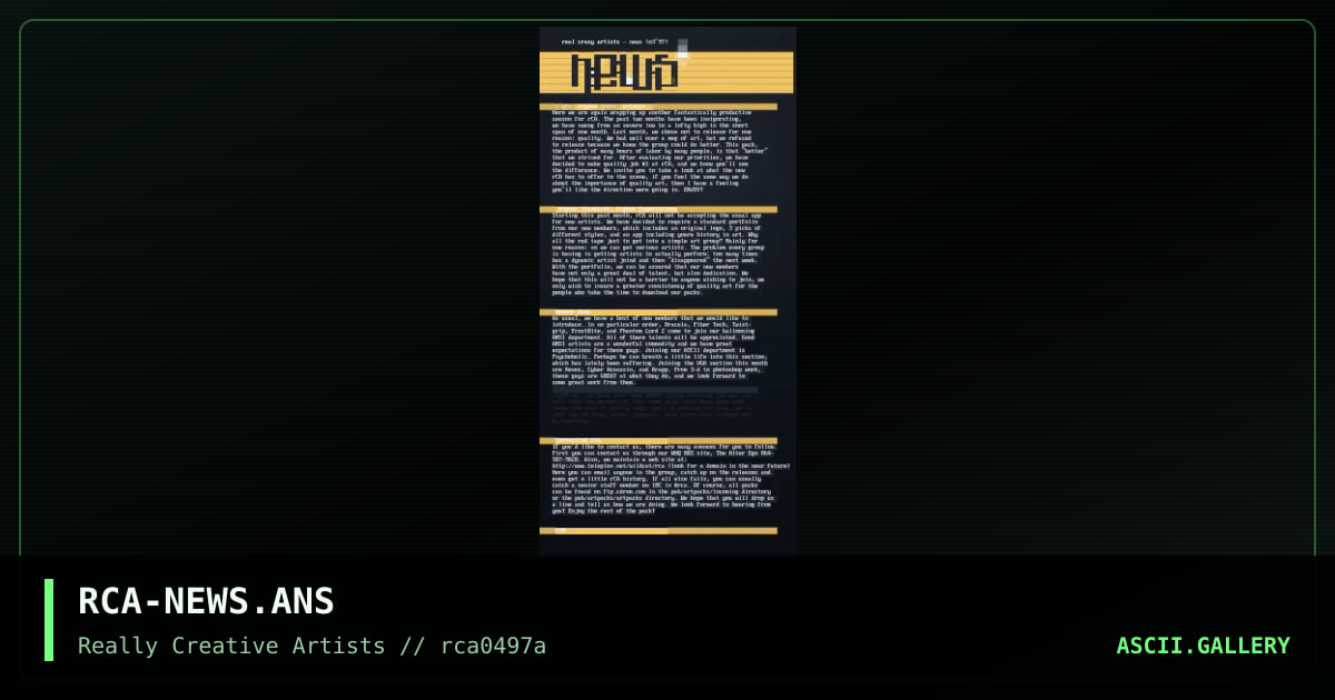 rCA April 97 News, by rca, 1997