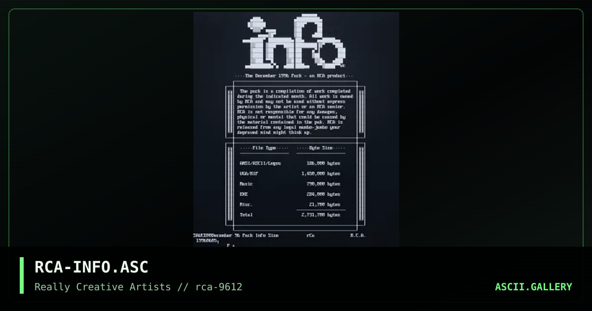 RCA-INFO.ASC, by rca, 1996