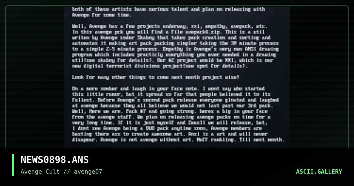 Newsletter, by avenge, 1998