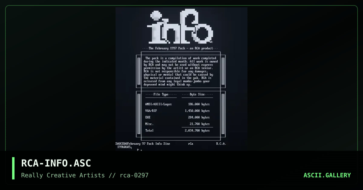 RCA-INFO.ASC, by rca, 1997