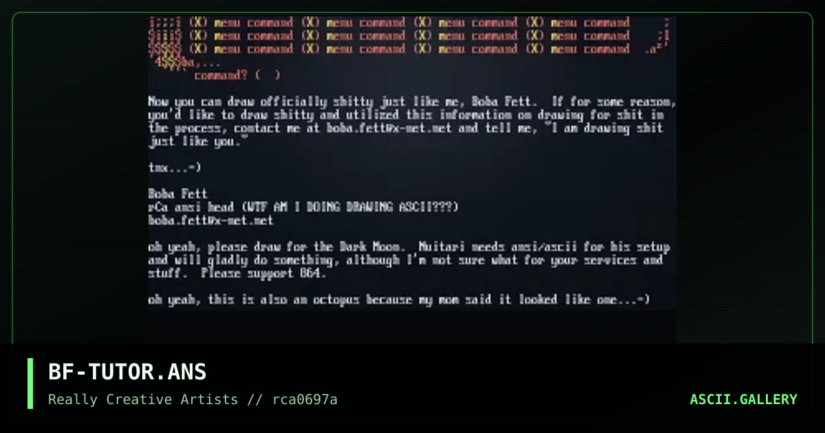 ASCII tutorial, by boba fett, 1997