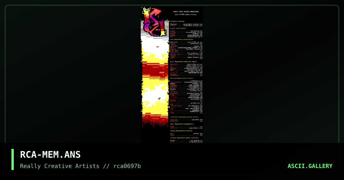 June 97 Memberlist, by rca, 1997