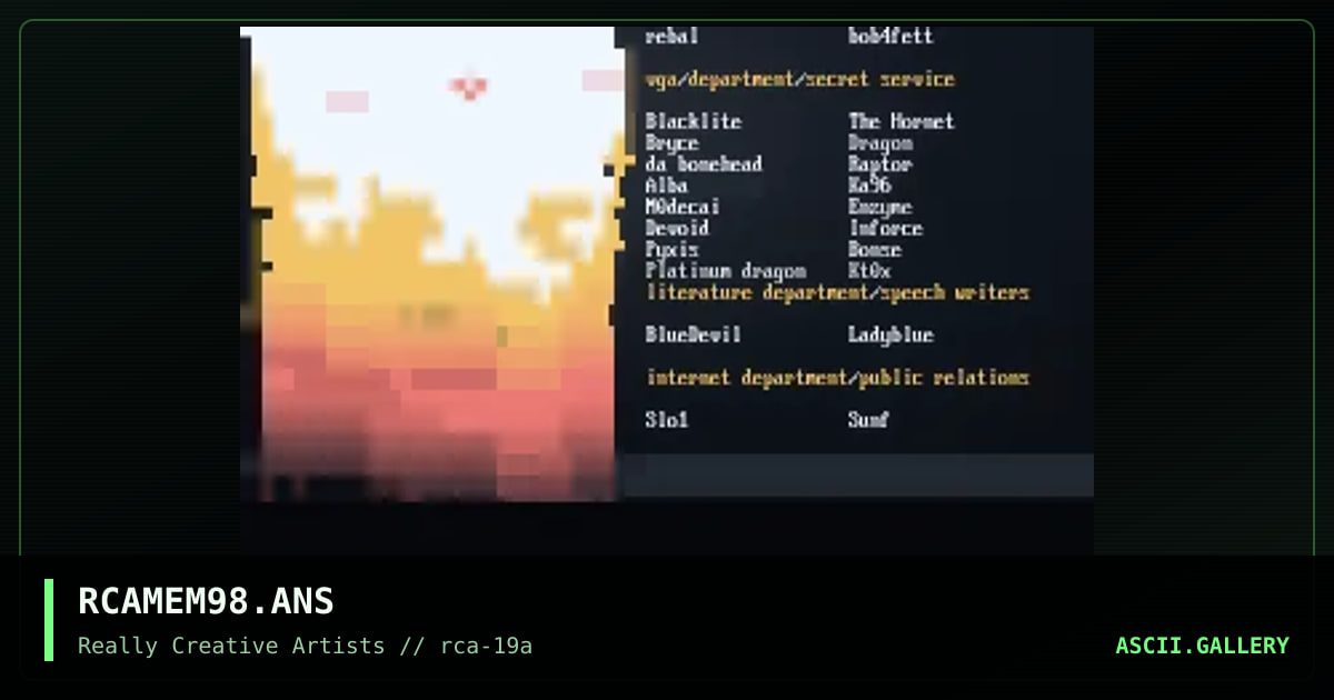 RCA Member List, by rca, 1998