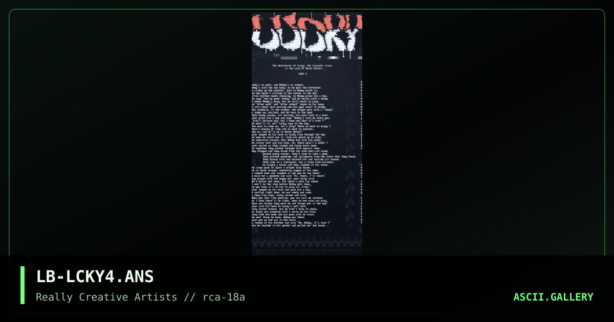 LB-LCKY4.ANS, by lady blue, 1998