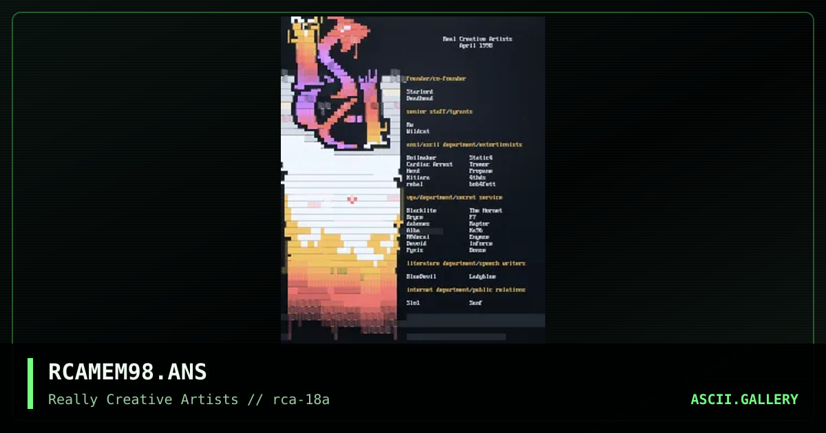 RCAMEM98.ANS, by boba fett, 1998