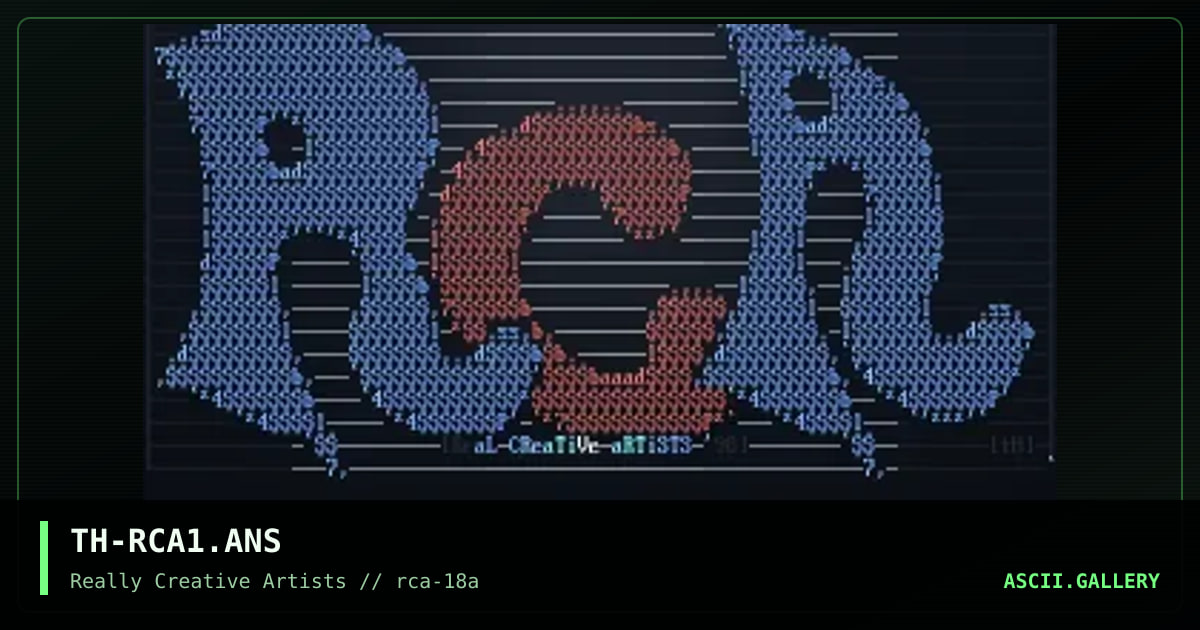 TH-RCA1.ANS, by the hornet, 1998