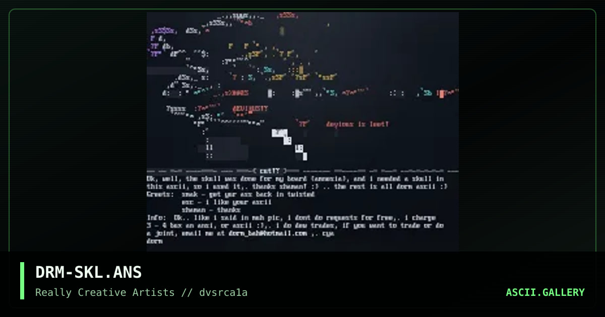 ascii skull, by dorm, 1998
