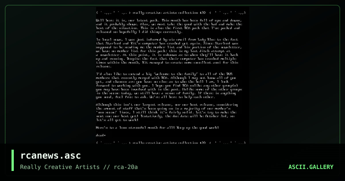 rcanews.asc, by rca, 1998