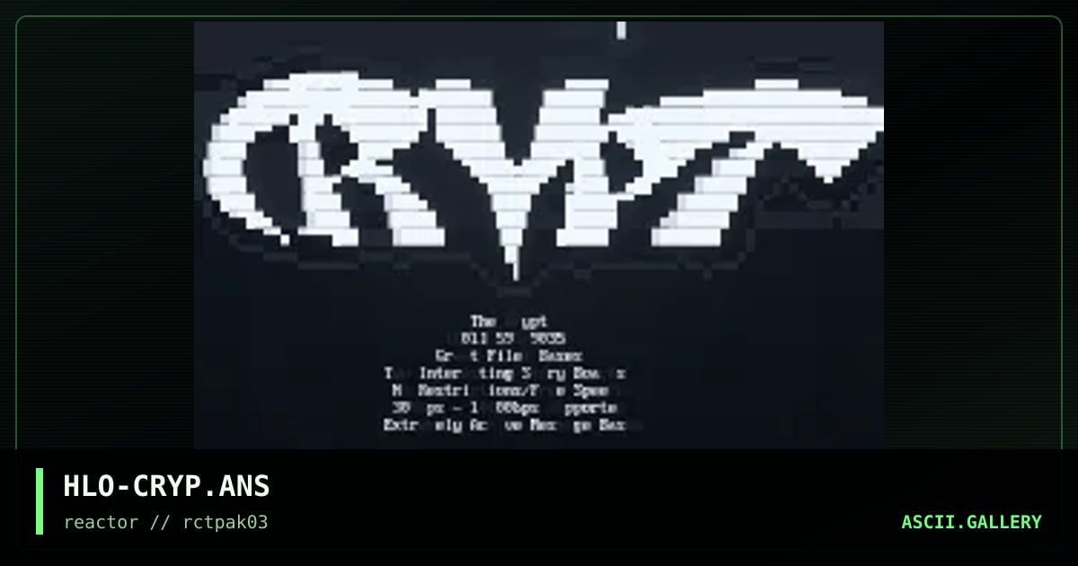 The Crypt BBS Ad, by halo, 1994