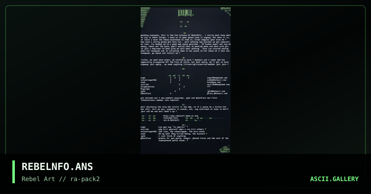 rebel nfo, by rage, 1998