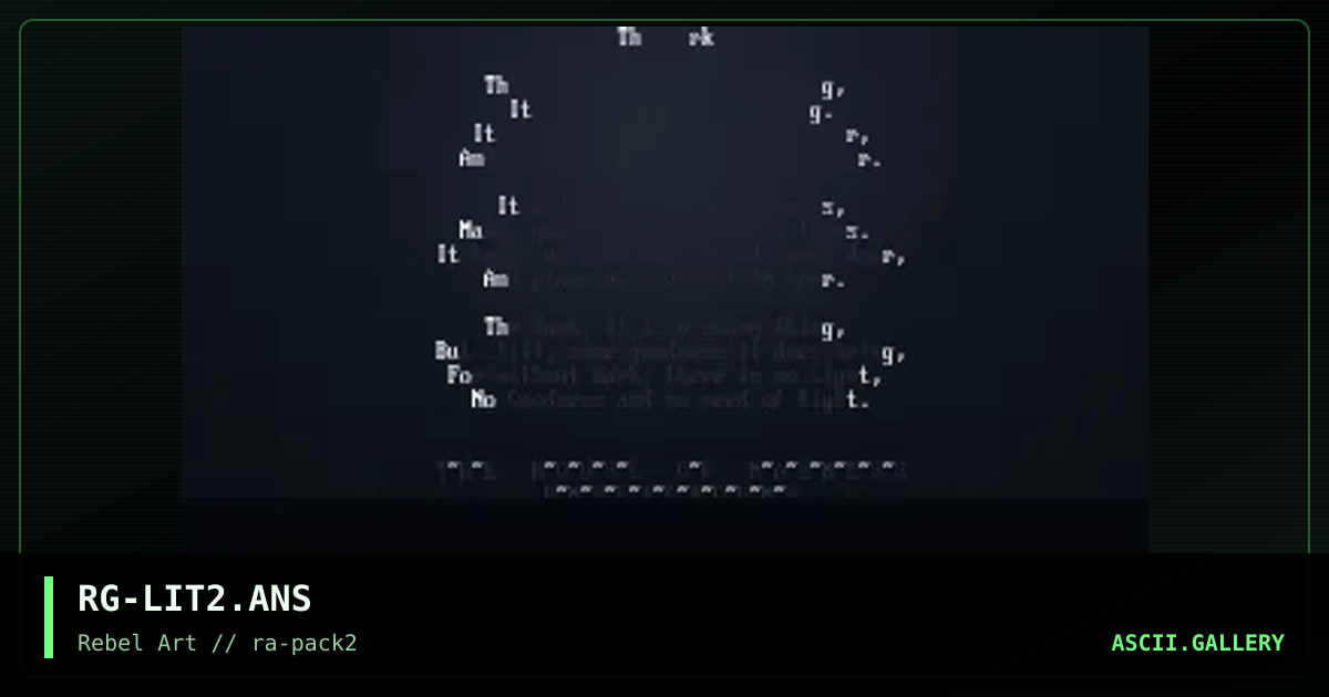 LIT: The Dark, by rage, 1998