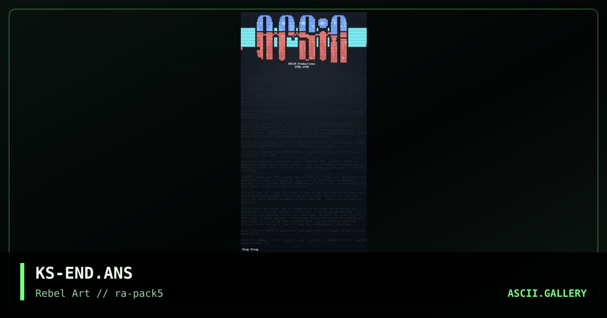 The End Of ARSiN, by king sting, 1998
