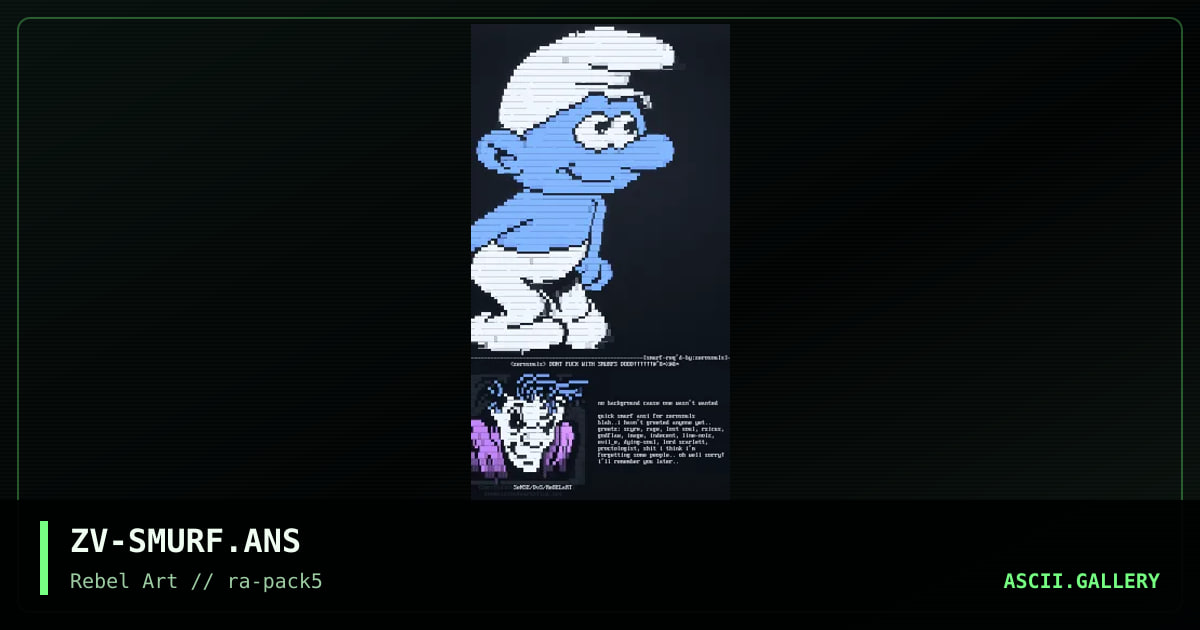ZV-SMURF.ANS, by zerovision, 1998