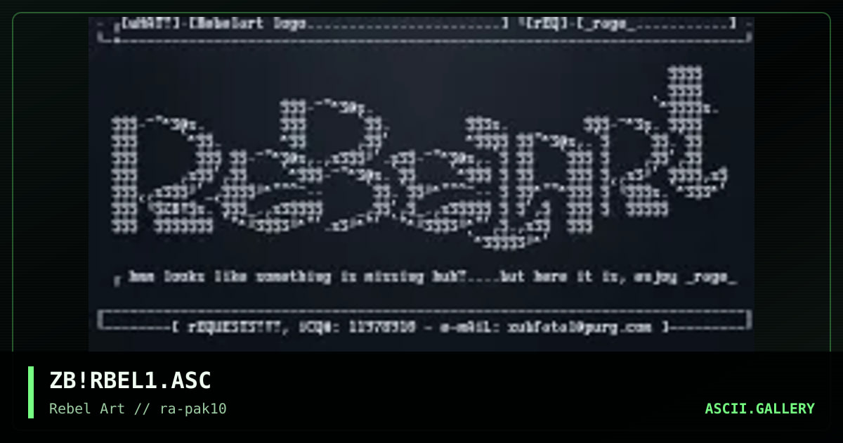 ZB!RBEL1.ASC, by zubfatal, 1998