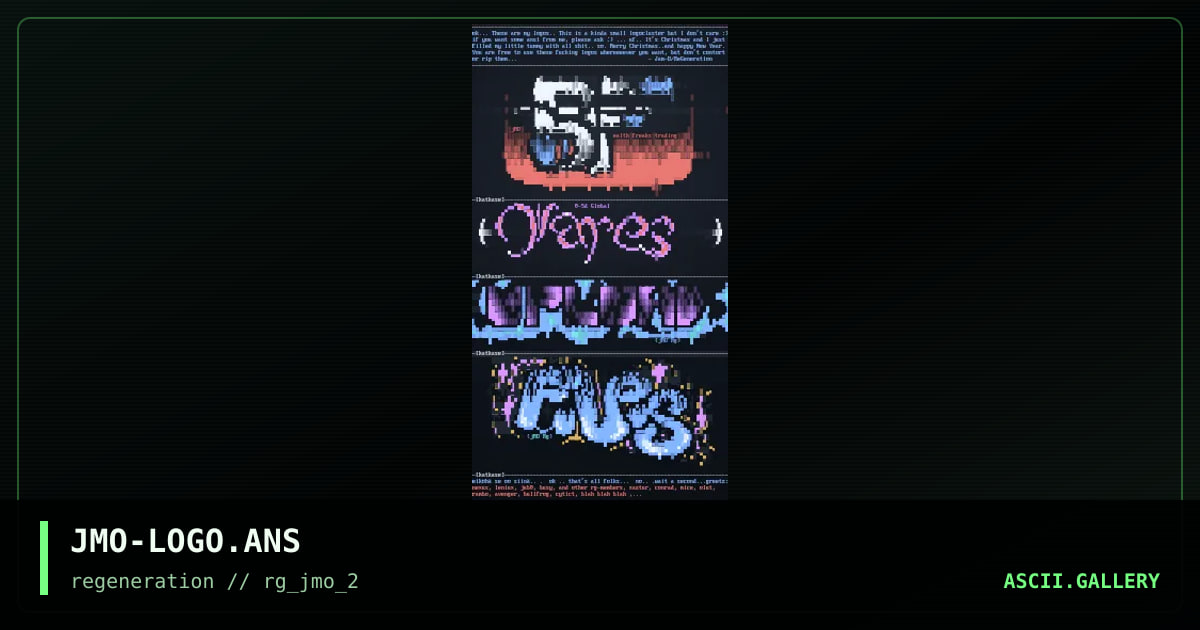 JMO-LOGO.ANS, by jam-o, 1996