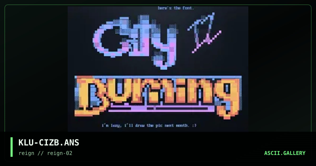 City's Burning, by klumzee, 1998