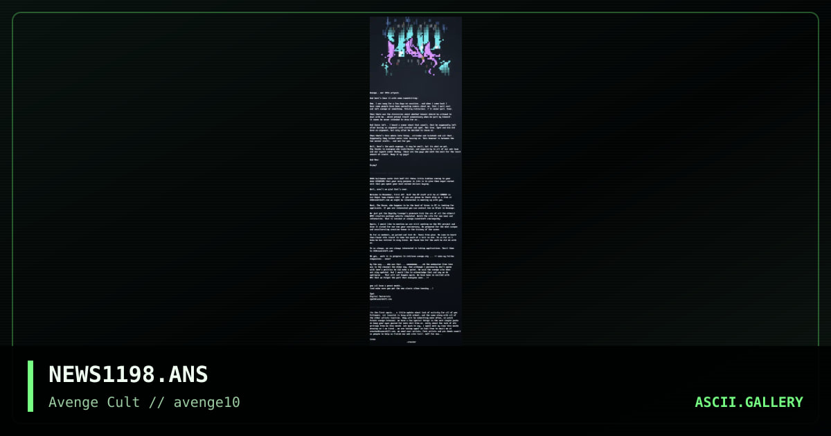 Newsletter, by zeus ii, 1998