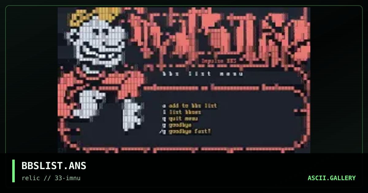 BBSLIST.ANS, by eerie, 1994