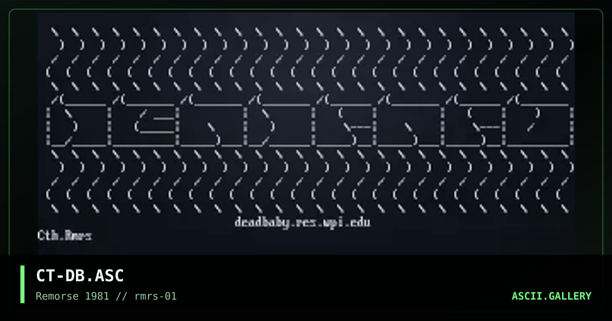 CT-DB.ASC, by cthulu rmrs, 1994