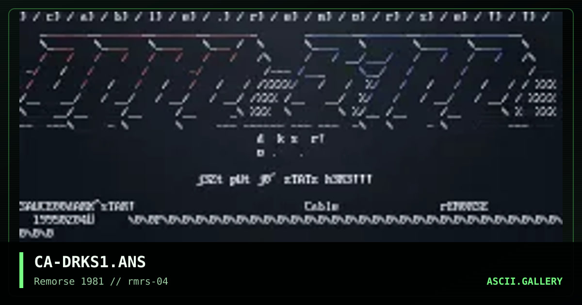 CA-DRKS1.ANS, by cable, 1995