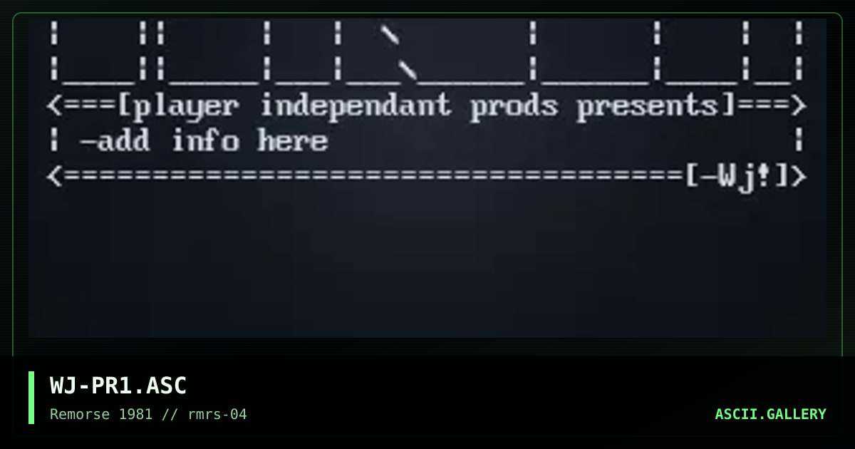 WJ-PR1.ASC, by woj, 1995