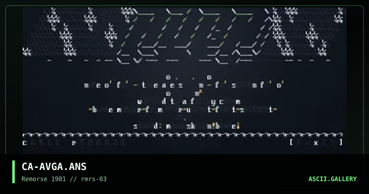 CA-AVGA.ANS, by cable, 1995