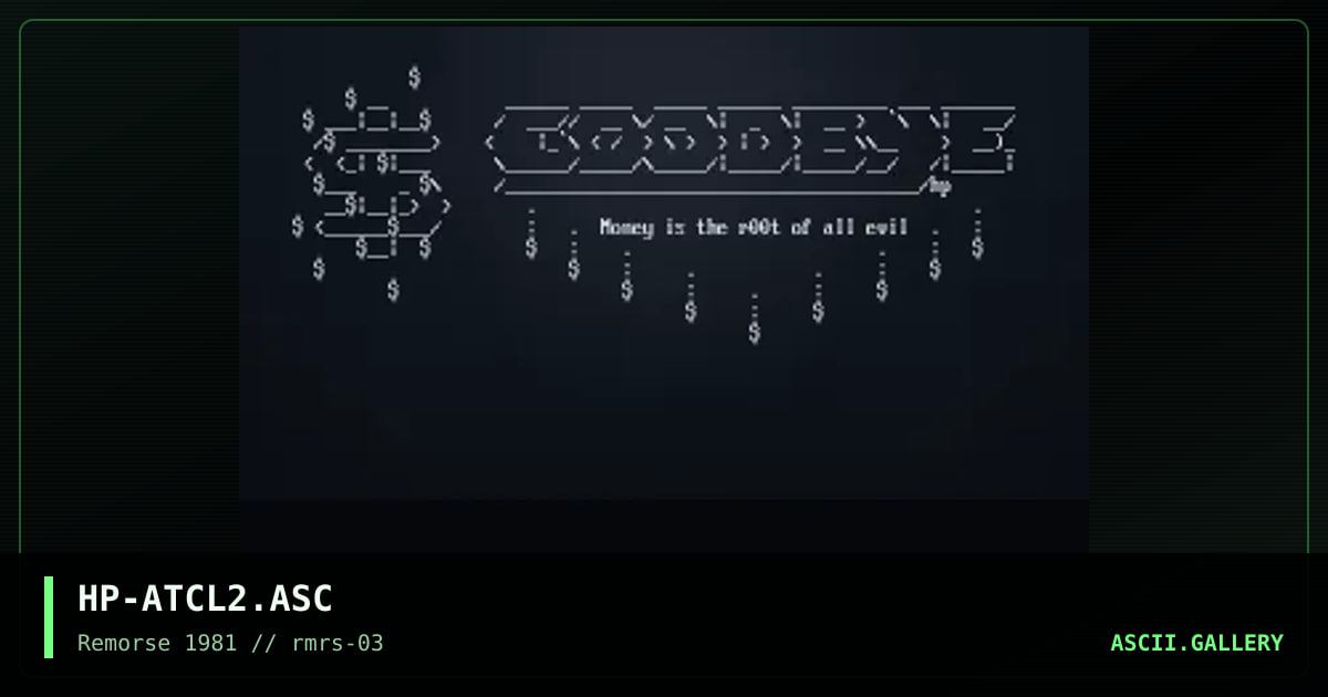 [80x25] Anticapital Goodbye, by hiro protagonist, 1995