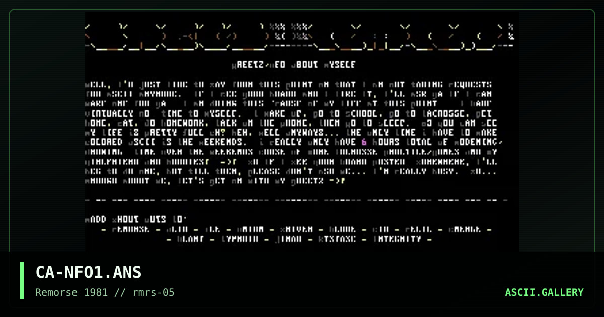 NFO FILE FROM CABLE, by cable, 1995