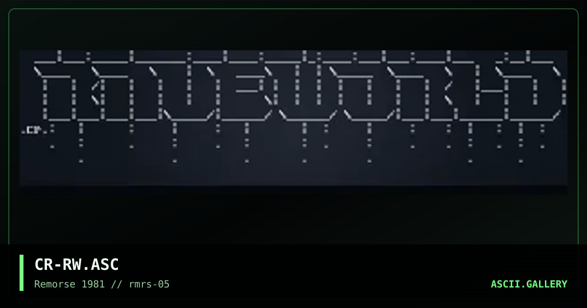 RaveWorld Ascii, by christopher robin, 1995