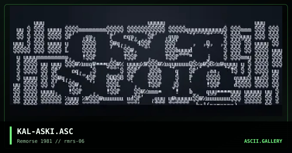 Ascii Style, by kaleidas, 1996