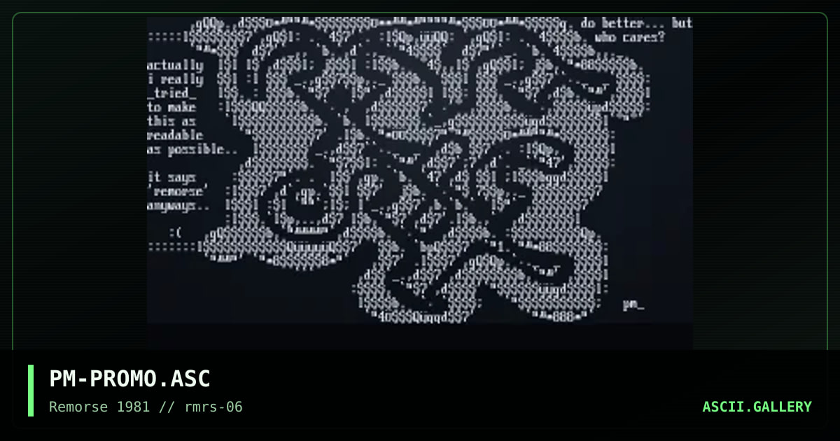Remorse Promotional, by polymorph, 1996
