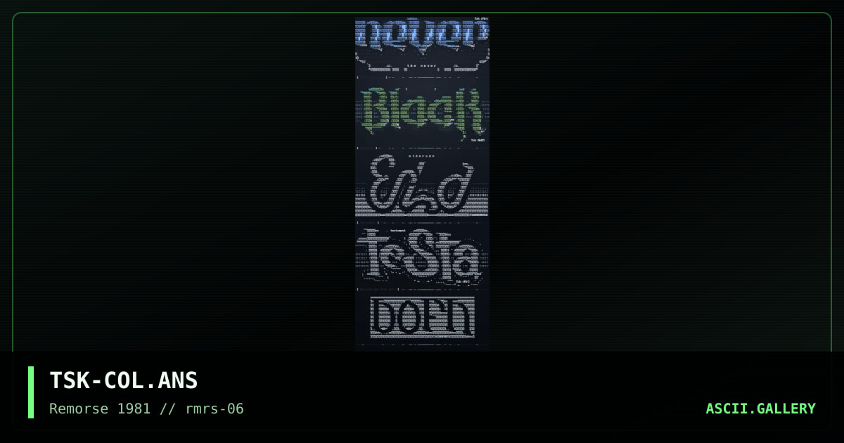 Ascii Collection, by the silent killer, 1996