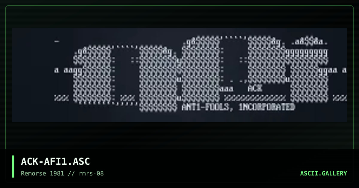 ACK-AFI1.ASC, by arrogance, 1997