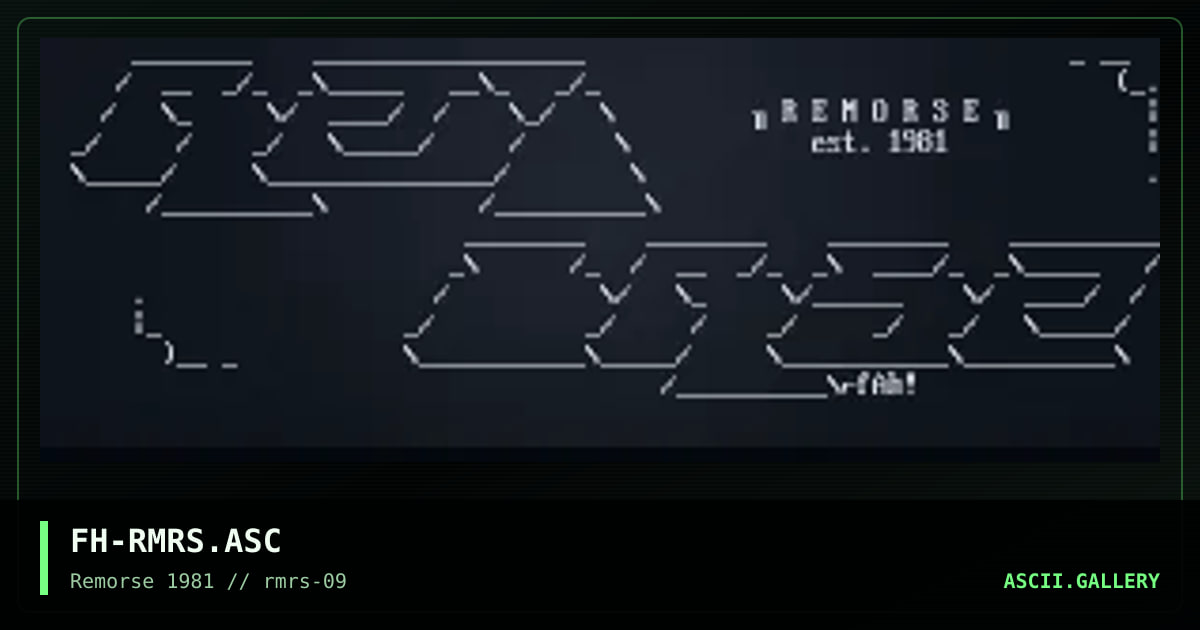 Remorse Promotional, by fahrenheit, 1997