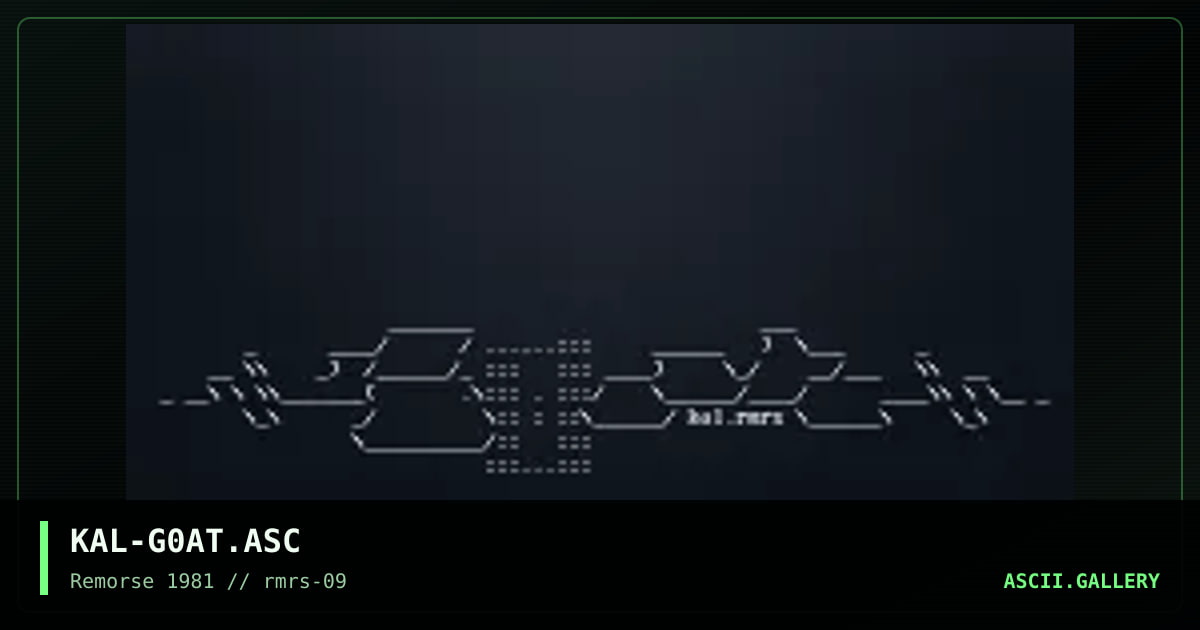 G0AT, the #ascii bot, by kaleidas, 1997
