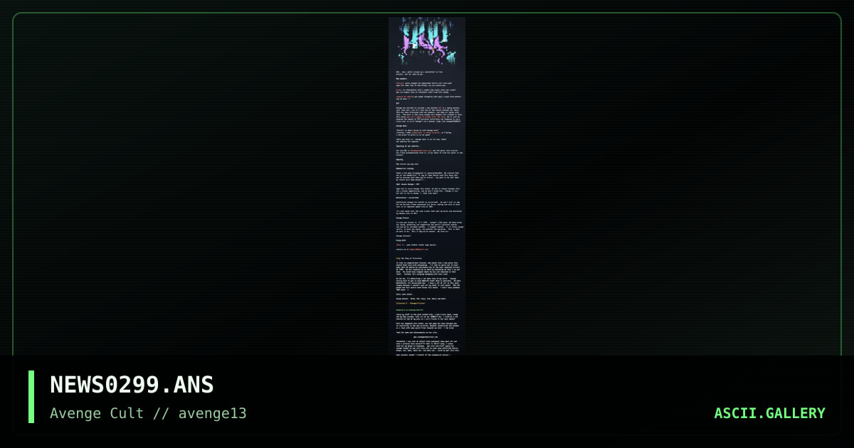 newsletter, by zeus ii, 1999