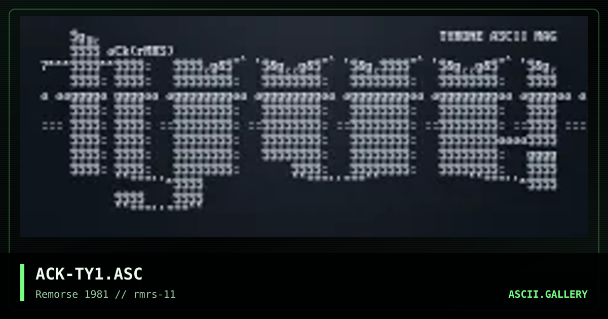 Tyrone Ascii Mag, by arrogance, 1997