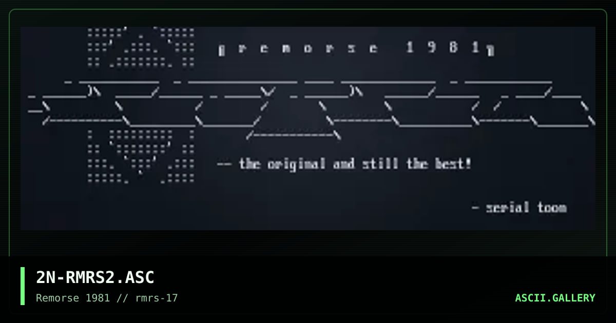 2N-RMRS2.ASC, by serial toon, 1997