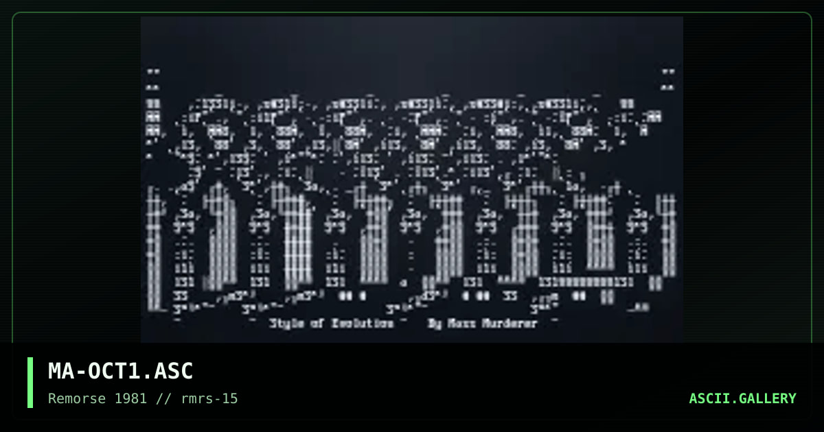 Style of Evolution, by mass murderer, 1997
