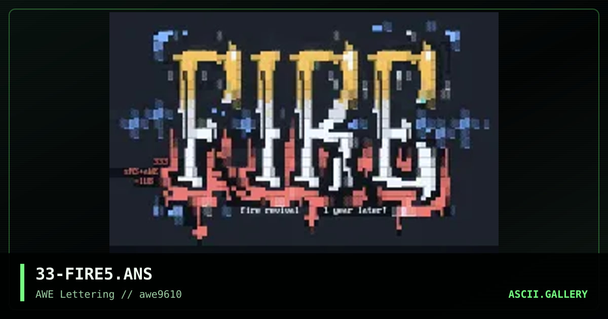 Fire Revival - 1 Year Anniversary, by eerie, 1996