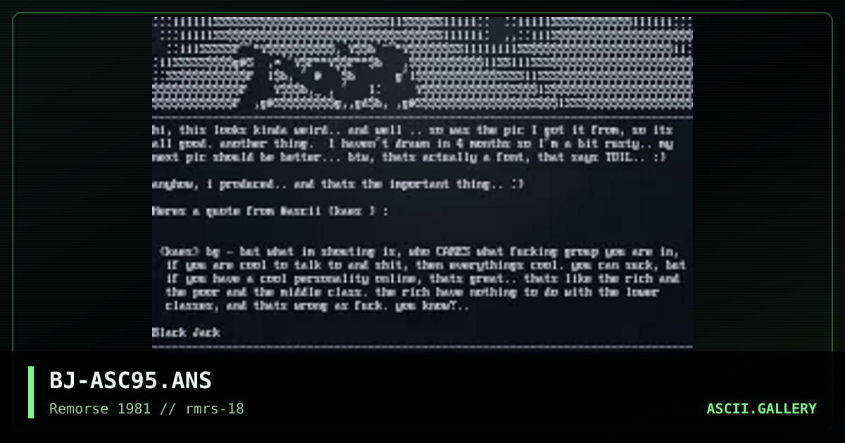 Toil, by black jack, 1997